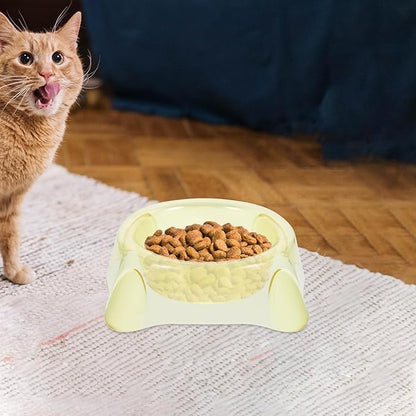 HEMOTON Pet Dog Bowl Large Yellow Crystal Food Container Puppy Feeding Dish Cage Feeder for Indoor Use