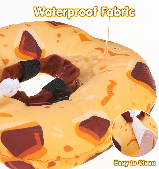 BEAUTYZOO Cat Cone Collars Soft, Cat Recovery E Collars After Surgery to Stop Licking, Adjustable Elizabeth Circle Collar Cute Pet Donut Pillow for Cats Kitten Small Dogs, Cookie S