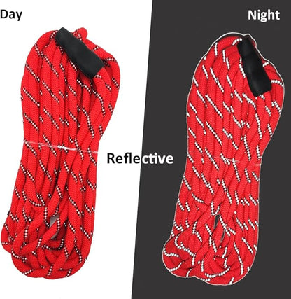 Long Slip Lead Dog Leash, 12/20/ 30/50 FT Reflective 1/3” Rope Training Leash Anti-Choking for Medium Dogs Small Puppy Pets (20ft, red)