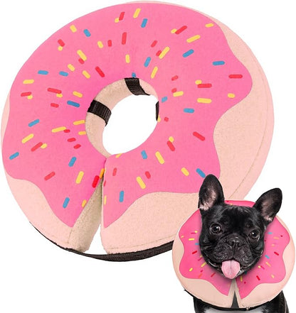 Gimars Large Inflatable Dog Cone Alternative Dog Donut Collar After Surgery, Soft Neck Pillow Recovery Cone, Elizabethan Collar Alternative for Medium Dogs