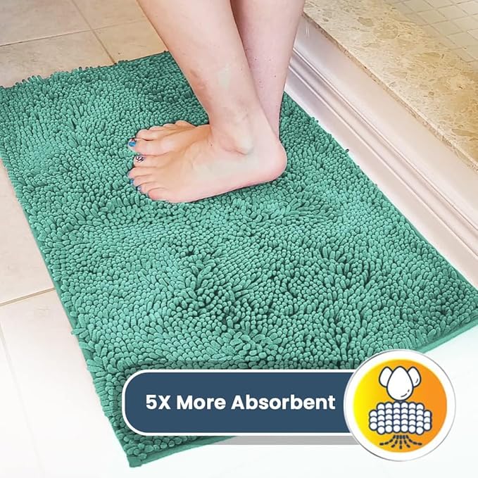 Muddy Mat® | Super Absorbent Door Mat Indoor, Microfiber Quick Dry Chenille Entryway Rug, Non-Slip Front Door Mat, Indoor Mats for Entryway, Machine Washable Pet Rug, Sea Green 24"x36"