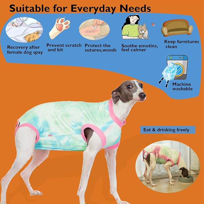 Recovery Suit for Dogs,Dog Cone Alternative Zipper Surgery Suit Female Spay,Soft Dog Surgery Suit for Anti Licking,Breathable Surgical Suit for Dogs Female Spay