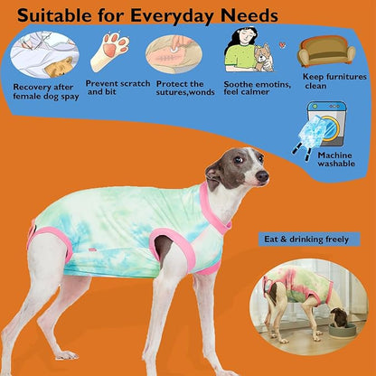 Recovery Suit for Dogs,Dog Cone Alternative Zipper Surgery Suit Female Spay,Soft Dog Surgery Suit for Anti Licking,Breathable Surgical Suit for Dogs Female Spay