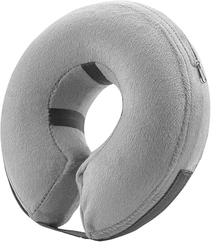 PAWRELIEF Soft Inflatable Dog Cat Cone Collar – Pet Recovery & Protective Dog Neck Collar for Large Dogs Cats to Prevent Scratching, Licking (Gray, Extra Large)