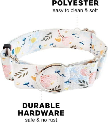 Downtown Pet Supply - Martingale Collar for Dogs - Dog Training Collar - Big, Wide & Thick Dog Collar - Escape-Proof, Weatherproof, Durable and Comfortable - Floral - Small Dog Collar