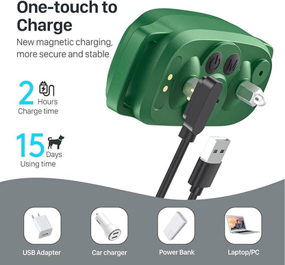 Dog Bark Collar, Rechargeable Smart Collar, Anti Barking Training Collar with 5 Adjustable Sensitivity Beep Vibration, Bark Collar for Large Medium Small Dogs (Green)