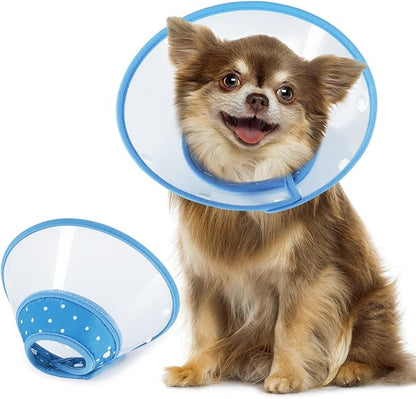 Vivifying Dog Cones for Small Dogs, Adjustable 8-9.6 Inches Soft Lightweight Elizabethan Collar for Puppy and Large Cats to Stop Licking Wounds After Surgery(Blue)