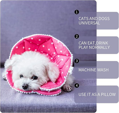 Adjustable Dog Cat Cone,Soft Recovery Cat Cone Collar,Dog Protective Collar for Cats Surgery,Pink,Small,Medium (Pink, Medium)