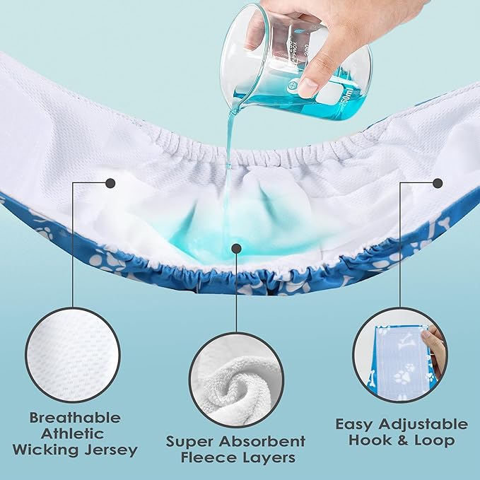 Wegreeco Washable Male Dog Belly Band - Pack of 3 - Washable Male Dog Belly Wrap, Small Doggie Diapers for Doggy Puppy (Bone, Small)