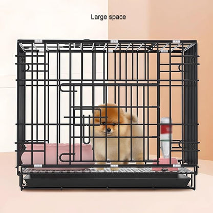 Dog Crate, Foldable Dog Crate, Animal Pen, Dog Crates for Medium Dogs, Indoor Folding Pet Crate with Tray, Large Space, Suitable for Home, Apartment(Pink,61 * 42 * 50cm)