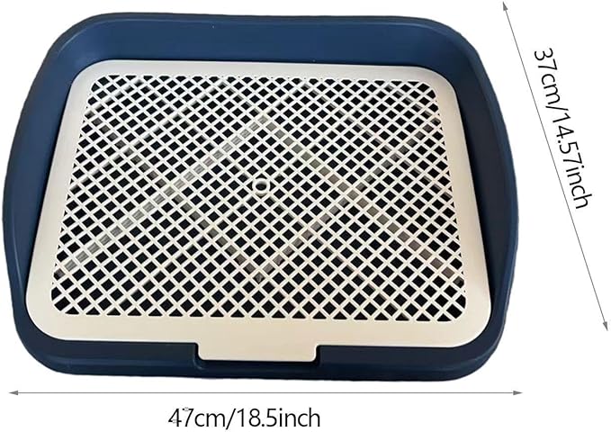 Dog Toilet Puppy Pad Holder Supplies Non Slip with Column Dog Pee Holder Training Pad for Bunny Home Dorm Room, Navy Blue