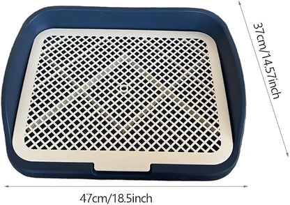 Dog Toilet Puppy Pad Holder Supplies Non Slip with Column Dog Pee Holder Training Pad for Bunny Home Dorm Room, Navy Blue