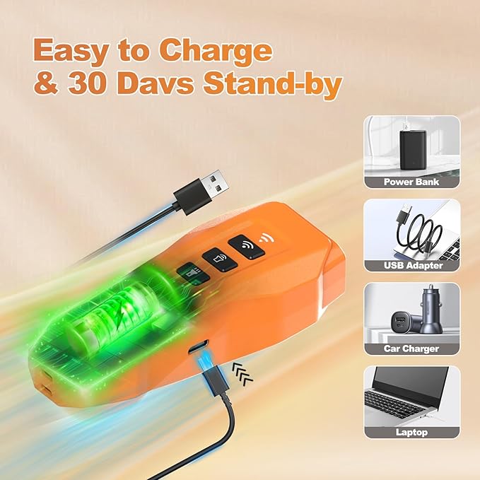 Dog bark Deterrent Device,Ultrasonic Anti Barking, Rechargeable Anti-Barking Device for Dogs Safe & Effective Portable Anti Barking Safe and Effective for Indoor and Outdoor use (Orange)