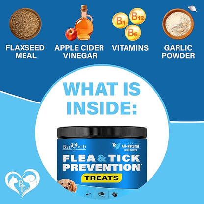 Flea and Tick Prevention Chewable Pills for Dogs and Cats - Revolution Oral Flea Treatment for Pets - Pest Control & Natural Defense - Chewables Small Tablets Made in USA (Beef)