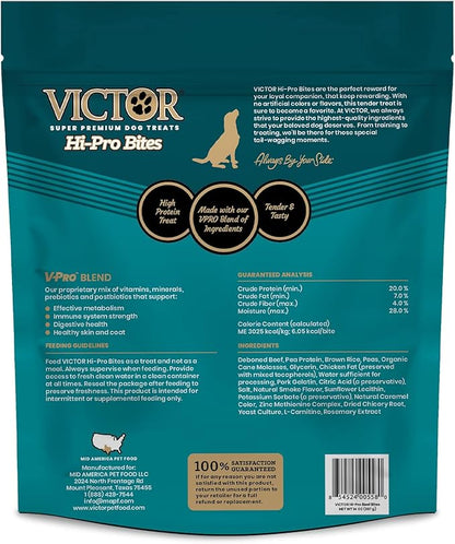 VICTOR Super Premium Dog Treats – Classic Hi-Pro Savory Bites with Real Beef – Supports Immune System, Digestive Health, & Healthy Coat – Tender Beef Treats for Active and Sporting Dogs, 14 oz