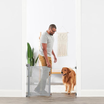 Carlson Pet Products 50" Extra Wide Retractable Dog Gate for Doorways & Bottom of Stairs, Easy Install Pet Gate, Gray