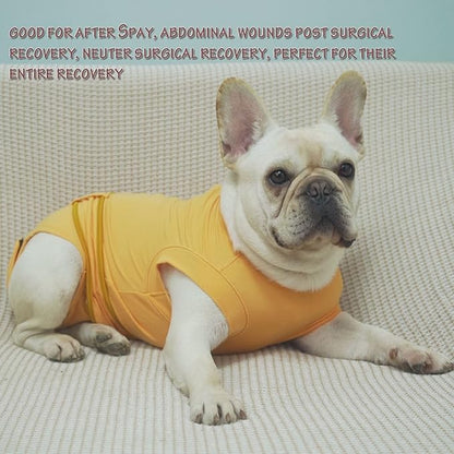 Dog Surgery Recovery Suit, Upgrade Surgical Suit with Belt for Small Medium & Large Female Male Dogs Cats Anti Licking Breathable Cotton Dog Onesies