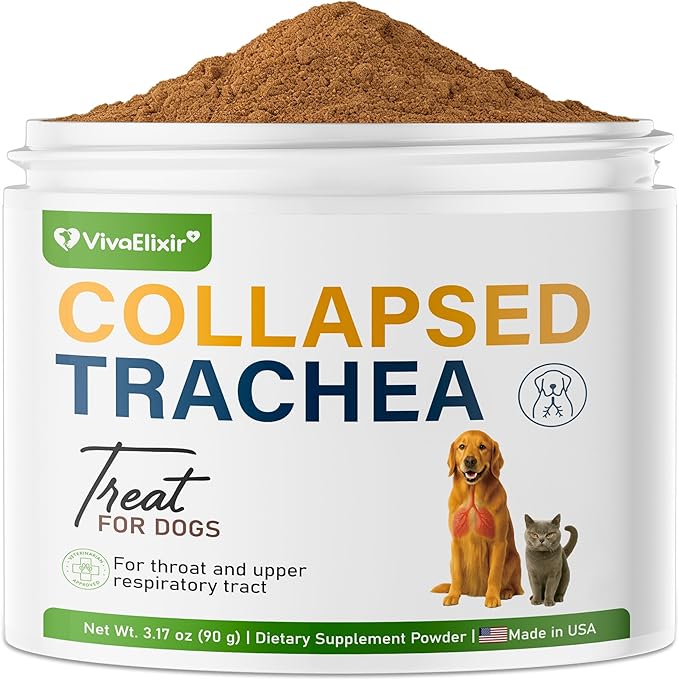 Dog Cough Powder–Relieves Cough, wheezing, tracheal Collapse, and Throat Irritation–Respiratory Health–Immune Support for Dogs in Kennel or Seasonal Challenges–All-Natural Herbal + Vitamin Blend–90g