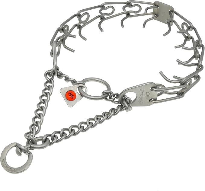 Herm Sprenger Matte Stainless Steel Scratch Resistant Dog Collar with Swivel D-Ring Training Collar for Small Dogs Made in Germany (16in x 2.25mm (Neck Size up to 13 in) | Matte)