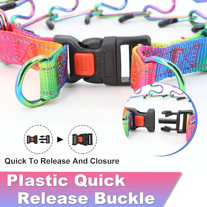 Supet Martingale Collar for Dogs, Adjustable Dog Training Collar with Quick Release Buckle for Small Medium Large Dogs Rainbow