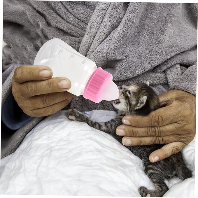 2pcs Cat Milk Bottle for Kitten Feeding Kitten Nursing Bottles Pet Feeder Pacifier Container