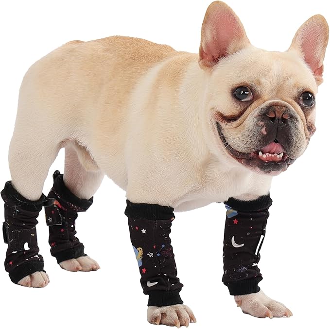 PetWarm Dog Recovery Sleeve 4pcs Set, Dog Leg Sleeve, Ideal for Comfort and Support During Pet Recovery, Suitable for Active or Support Recoverying Pet Use, Black, L