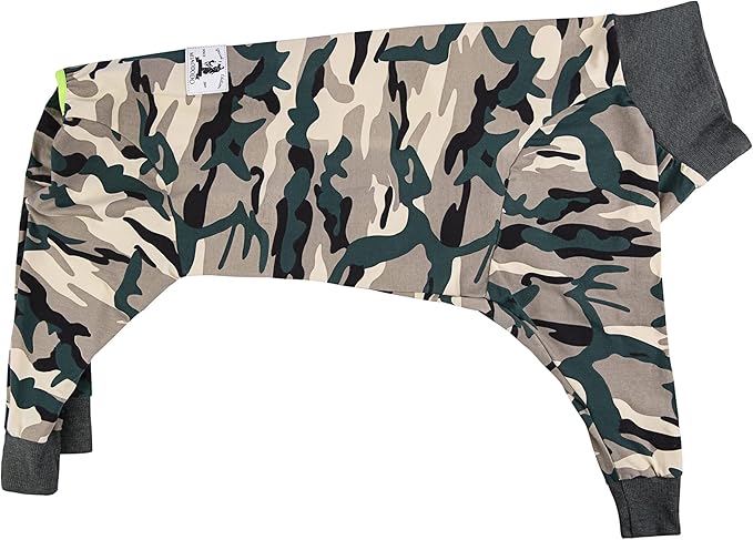 Dog Pajamas Jumpsuit for Medium Large Dogs,Lightweight Pjs Clothes Apparel Onesies,Shirt Size Dogs After Surgery, Full Belly (34 (Chest 35.04 in | Backlength 23.62 in), Green Camo)