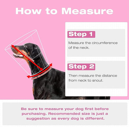 Dog Cone Collar After Surgery,Adjustable Soft Dog Recovery Collar to Stop Licking Wounds,Comfortable Light-Weight Elizabethan Collar for Dogs Anti-Bite Lick Protective Wound,Pink,L