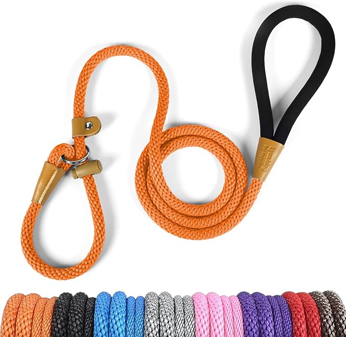 lynxking Dog Leash Slip Lead 5 6 8 FT Dog Training Leash Strong Heavy Duty Braided No Pull Training Lead Leashes for Small Medium Large Dogs