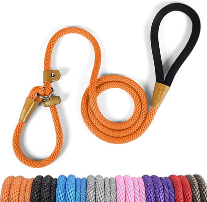 lynxking Dog Leash Slip Lead 5 6 8 FT Dog Training Leash Strong Heavy Duty Braided No Pull Training Lead Leashes for Small Medium Large Dogs