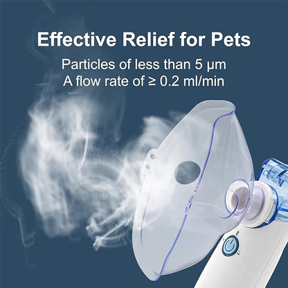 Portabe Cat Nebulizer,Handheld Nebulizer of Cool Mist for Dog Pets, USB Rechargeable Veterinary Nebulizer,Steam Inhaler for Home Office Use for Breathing Problems,Animal Use