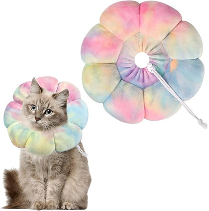 Adjustable Dog Cone Collar, Soft Dog Elizabethan Collar Recovery E Collar After Surgery, Recovery E-Collar for Kittens/Puppies and Cats Recovery (Pink Blue, M)