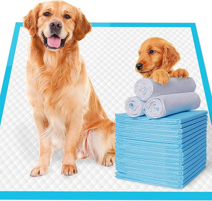 120-Count Extra Large Dog Pee Pads Puppy Pads XL, Thicker Design for Super Absorbent and Leak Proof Dog Pads, Disposable Potty Training Pads for Dogs, 28x34 Inches (Blue)