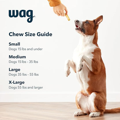 Amazon Brand - Wag Yak Cheese Himalayan Dog Chews, Dog Treats for Medium Size Dogs, All Natural, High Protein for Aggressive Chewers, 15-35 lbs, 3 Count, 6.9 oz