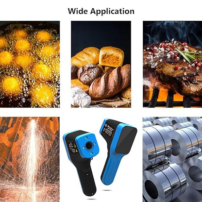 2PCS Infrared Thermometer Gun Rechargeable, -58℉~2912℉ High Temp Laser Industrial Thermometer, D:S=30:1 Touch Button Waterproof Pyrometer, Digital IR Temperature Gauge with Type-C Port (NOT for Human)