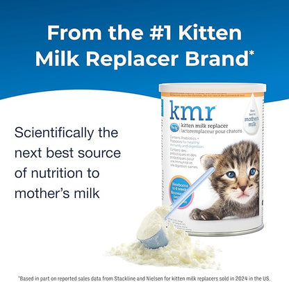 PetAg KMR Kitten Milk Replacer Powder - 12 oz - Powdered Kitten Formula with Prebiotics, Probiotics & Vitamins for Kittens Newborn to Six Weeks Old - Easy to Digest
