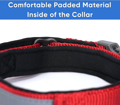 Pawtitas Lumberjack Padded Martingale Collar for Dogs | Soft Neoprene Dog Collar for Your pet's Comfort Made with Reflective Band for Maximum Visibility | Fits Small and Large Pets - XS Red