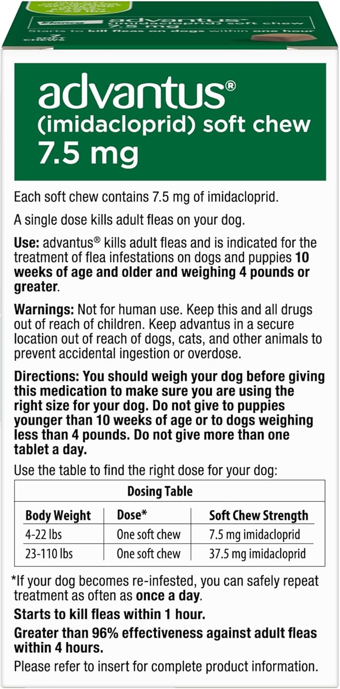 Advantus Dog Fast Acting Oral Flea Treatment Soft Chewable 4 - 22 lbs. | 7 ct.