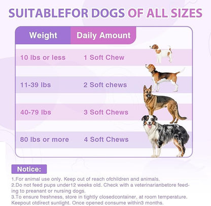 Dog Allergy Chews 400PCs,Dog Allergy and Itching Skin Relief Anti Itch Aller Immune Bites for Dogs Itching Licking Paws Treatment Relief Itchy Aller Probiotics Vitamins for Skin and Coat Allergies