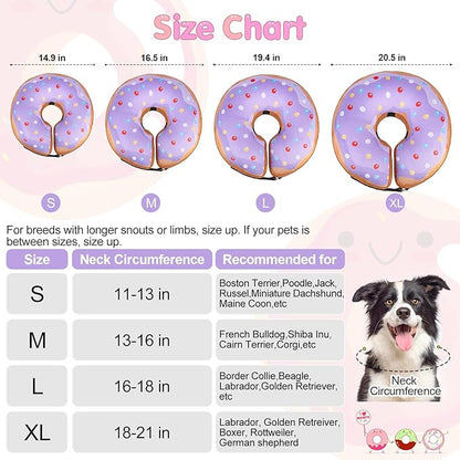 BEAUTYZOO Dog Cone Alternative After Surgery for Large Medium Small Dogs, Soft Inflatable Cone Collar for Dogs Cats, Dog Neck Donut E Collar Dog Recovery Collar to Stop Licking, Purple Donut, XL