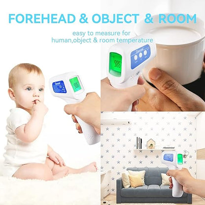 Berrcom Infrared Forehead Thermometer, Digital Non-Contact Thermometers for Adults, Kids & Babies, 3-in-1 Fever Check Temperature Gun for Home Use