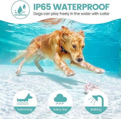 F-color Dog Shock Collar 3 Pack - Dog Training Collar with Remote IP65 Waterproof E Collar for Dogs Training with Light Shock Vibrate and Beep Collars for Small Medium Large Beeds