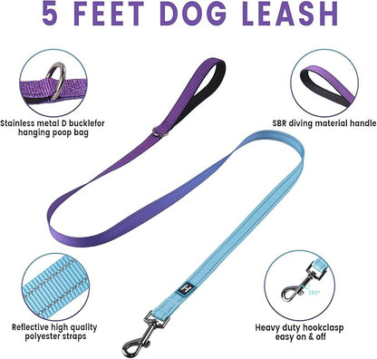 Roses&Poetry Puppy Dog Harness and Leash Set, No Pull Dog Harness Adjustable Reflective, Dog Halter Harnesses Comfort Padded Handle, Pet Harness for Training Outdoor Walking（Gsky-XS