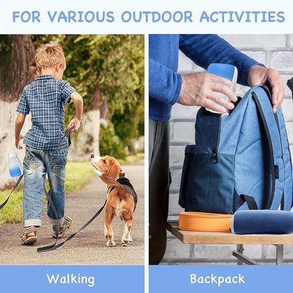 Outdoor Dog Water Bottle Portable,Food Grade Plastic Travel Water Bowl for Dogs,Dog Water Bowl Dispenser for Puppies Small Medium Large Dogs,Pet Accessories for Walking Hiking,Dog Gifts