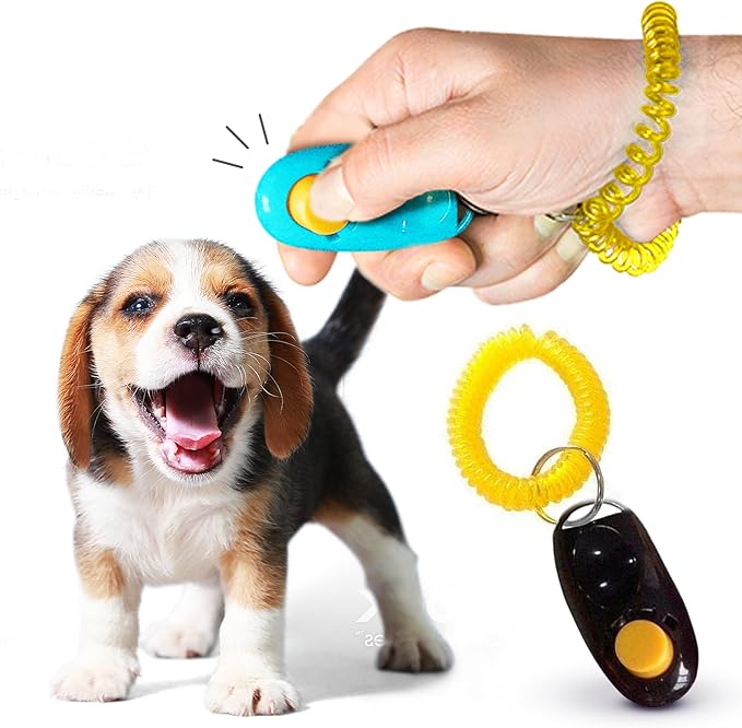SunGrow 2-Pack Dog Clicker for Training with Wrist Bands, 2 Inches Multicolor, Pet Cat Dog Training Clickers & Behavior Support, Convenient and Effective Clicker Training Tools for Puppy or Cat
