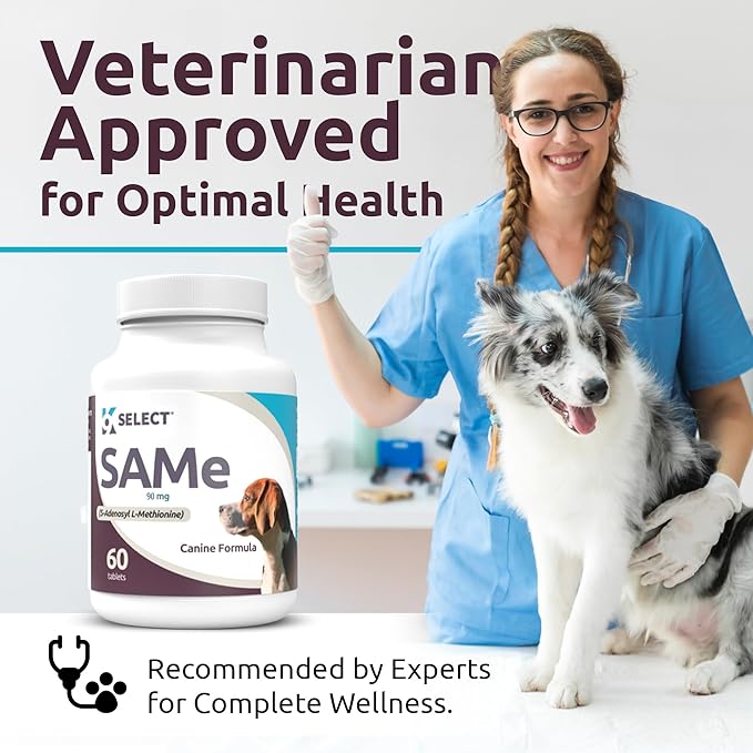 K9 Select SAM-E for Dogs – Dog Liver Supplement for Small and Medium Adult Dogs – Canine Liver Health & Detox – Hepato Support, Multivitamin for Cell-Growth, 60 Tablets