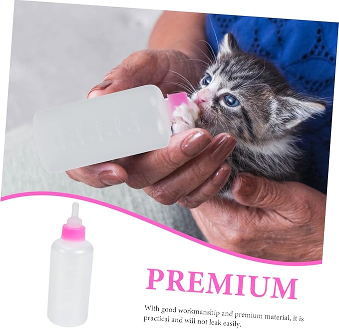 Angoily 3pcs Pet Nursing Feeders for Kittens and Puppies Portable Milk Bottles for Small Pets Easy to Clean Feeding Bottles for Cats and Dogs Lightweight Design Pink Color