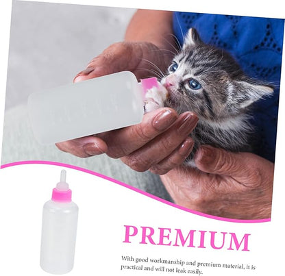 Angoily 3pcs Pet Nursing Feeders for Kittens and Puppies Portable Milk Bottles for Small Pets Easy to Clean Feeding Bottles for Cats and Dogs Lightweight Design Pink Color