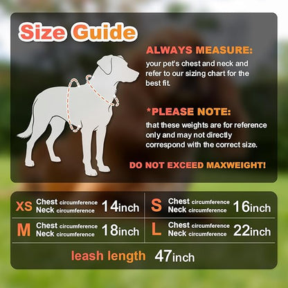 Dog Harness Medium Sized Dogs, Puppy Harness and Leash Set for Training, Running, Walking, Suitable for Small and Medium Dog Vest, Orange, L