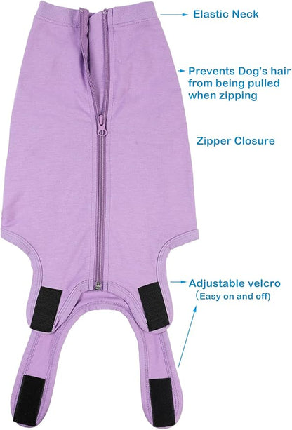 Dog Surgery Recovery Suit - After Spay, Abdominal Wounds Post Surgical Recovery, Anti Licking Breathable Dog Onesies for Small, Medium & Large Pet, Alternative Bandages Cone E-Collar
